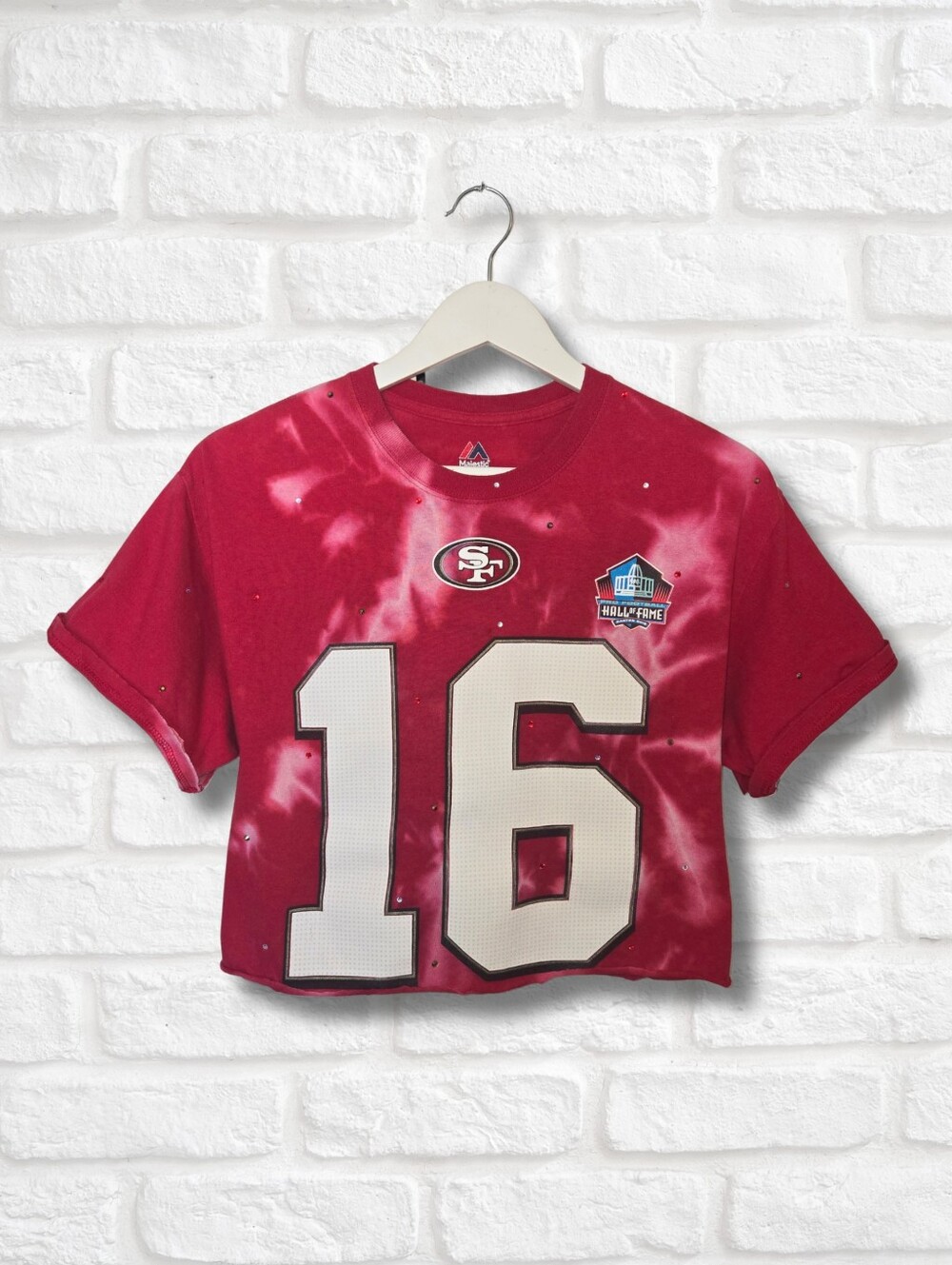San Francisco 49ers Crop Top W/Rhinestones